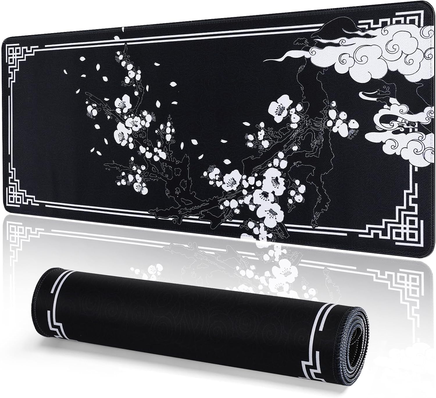 DESERO Large Gaming Mouse Pad (800 x 300 x 3 MM) XL Extended Desk Mat, Japanese Mouse Mat, Gaming Keyboard Mousepad, Big Desk Pad with Non-Slip Base and Stitched Edge for Office/Gaming.(B20)