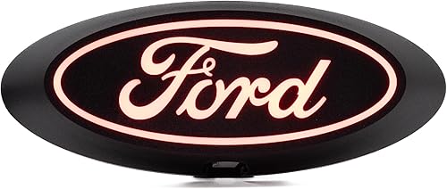 Emblema LED Luminix de Putco para portón trasero ovalado rojo - Compatible con Ford Super Duty F250 / F350 / F450 2017-2019, todos los modelos