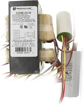 UNIVERSAL LIGHTING TECHNOLOGIES High Pressure Sodium Ballast Kit with lamp, 250 Watt, 5 Tap-2481099