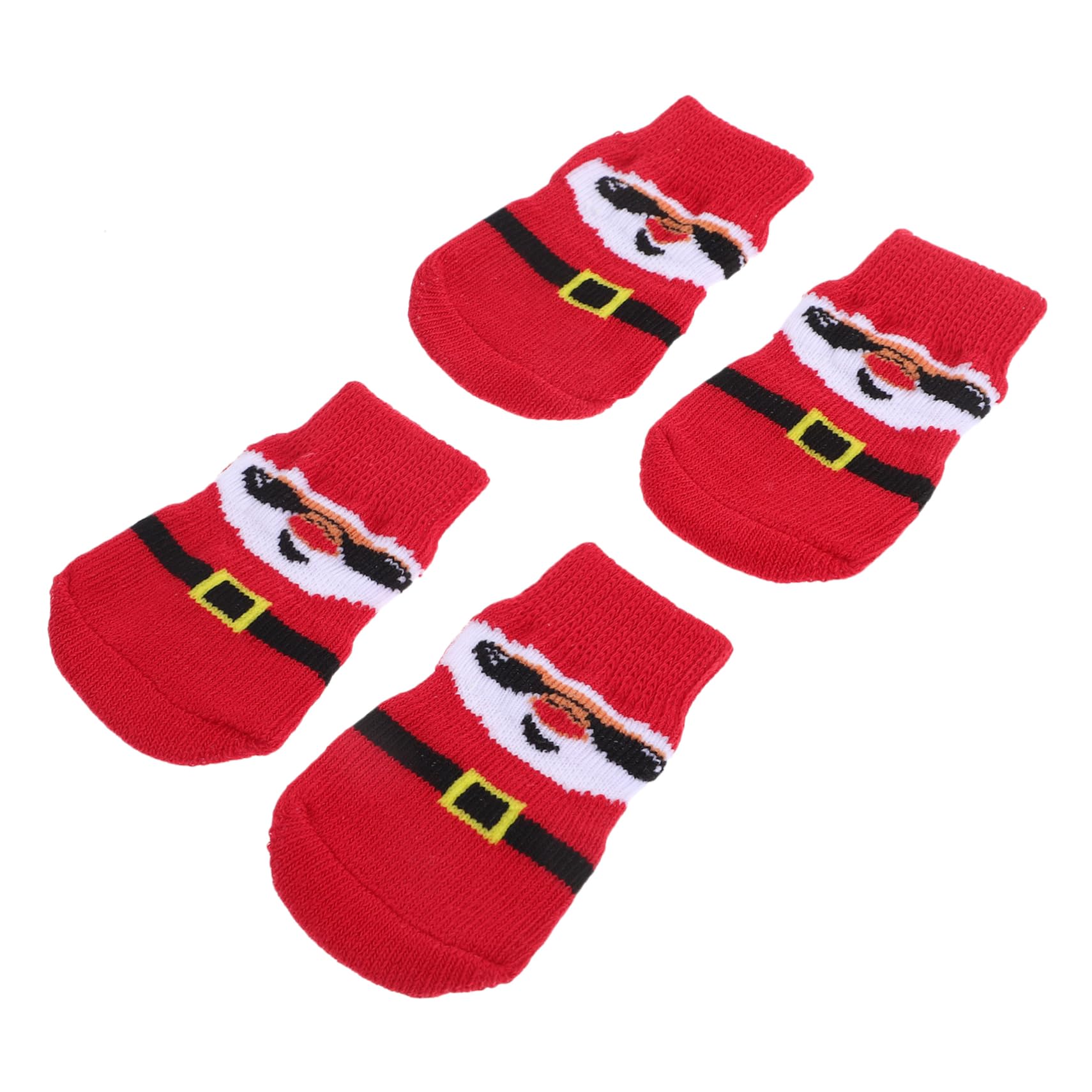 COLLBATH Elastic Dog Socks 4 Pack Breathable Dog Paw Warmers Antiskid Small Puppy Washable Portable