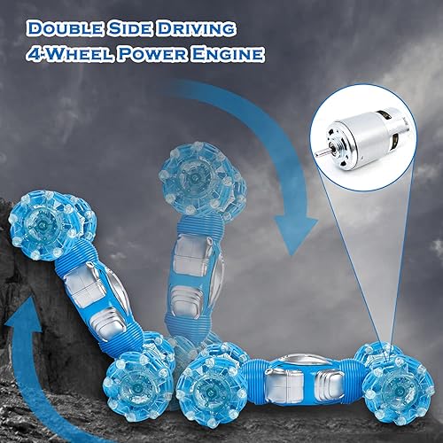 Miniatura 5 de BEMITON Ideas de regalo de cumpleaños para niños de 6 a 12 años, juguete de auto de acrobacias RC con detección de gestos para niños, auto giratorio