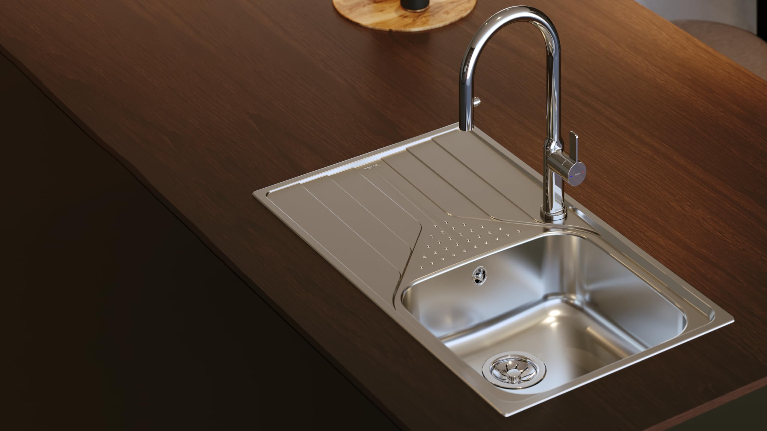 TEKA Grifo Cocina Monomando, Caño Alto Giratorio 360º, Maneral Extraíble 2 Funciones, Aireador Anticalcáreo, Manguera Flexible Junta Giratoria Conector Rápido OVAL 9382