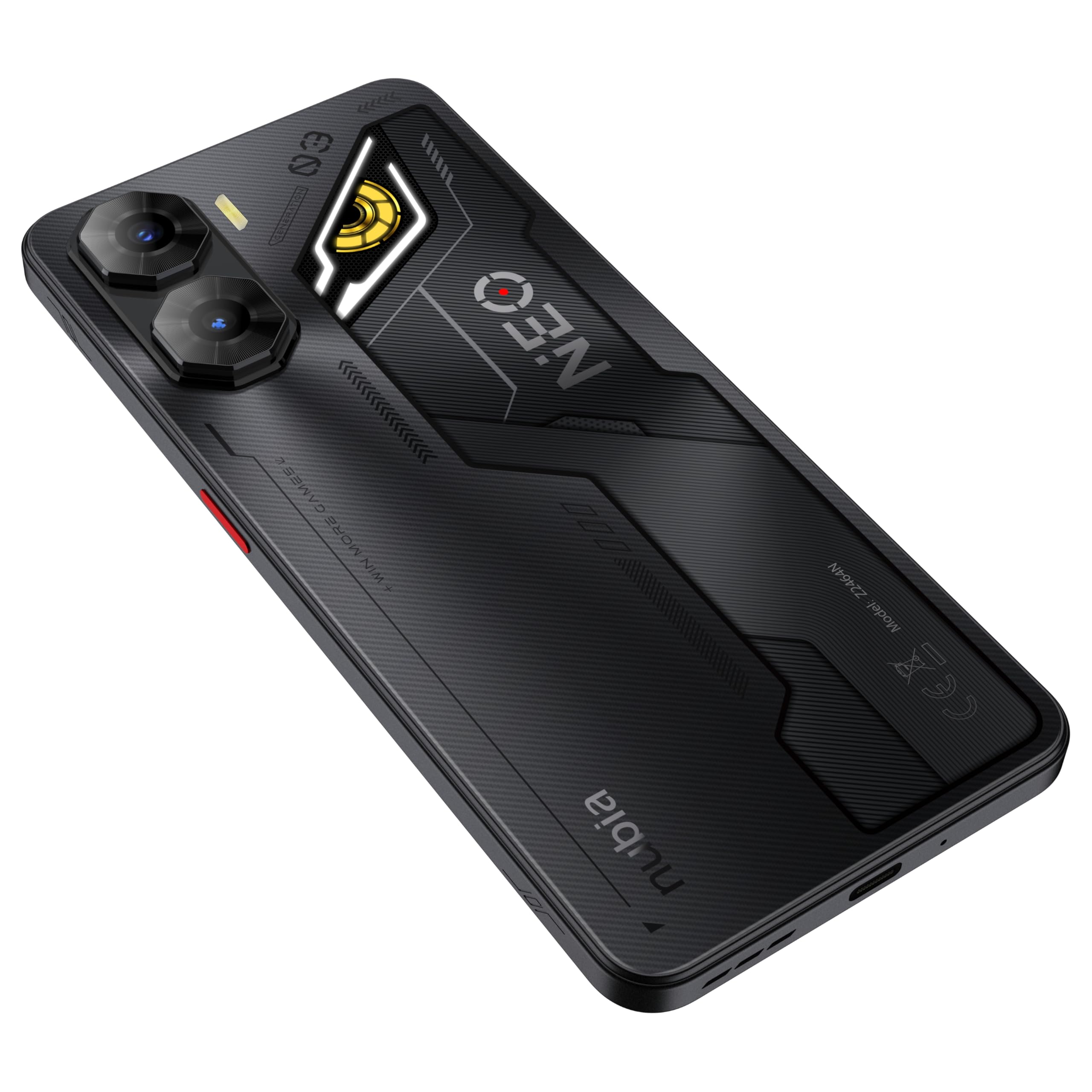 nubia Neo 3 5G Smartphone Gaming Android 15, 8+12GB RAM Dinamica + 256GB ROM, Display 6.8” FHD+ 120Hz, Camera 50MP, Smartphone Dual SIM 5G, NFC, Batteria 5230mAh, Alte Prestazioni, Shadow Black