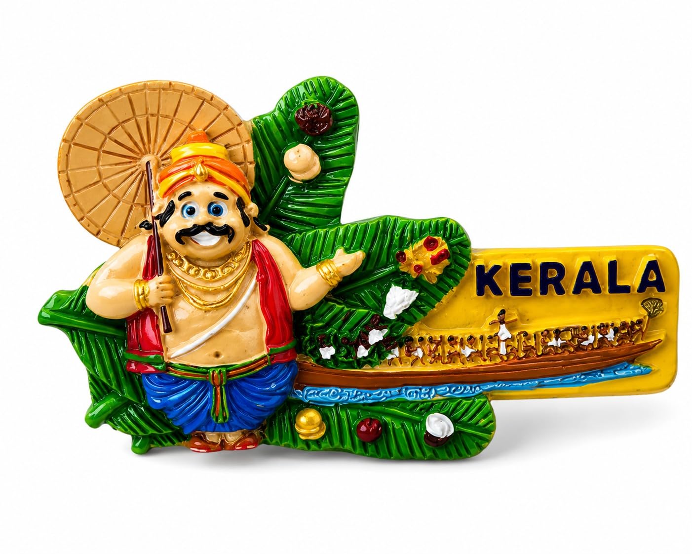 kerala maveli fridge magnet | onam souvenir refrigerator magnet | polyresin kerala culture magnet | home & kitchen decor | travel gift
