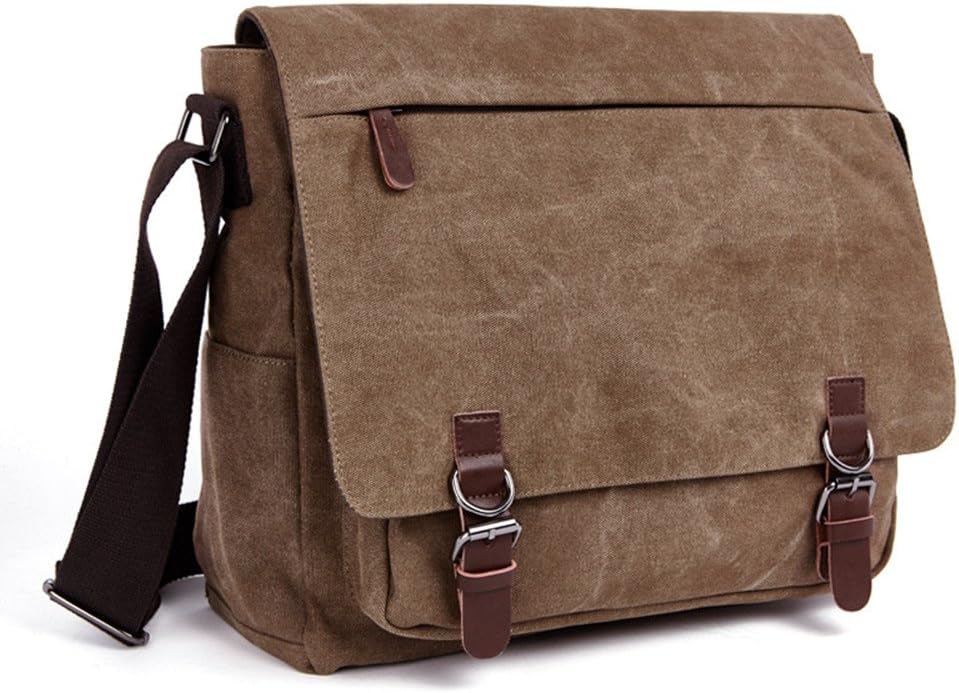 LOSMILE Umhängetasche Herren Schultertasche 16 Zoll Kuriertasche Canvas Laptop Tasche Messenger Bag für Arbeit und Schule.