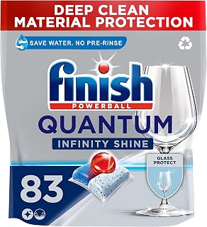 Finish Quantum Infinity Shine Dishwasher Tablets Bulk | Scent : REGULAR | Size : 83 Dishwasher Tabs | For Sparkling Clean,Packaging may vary