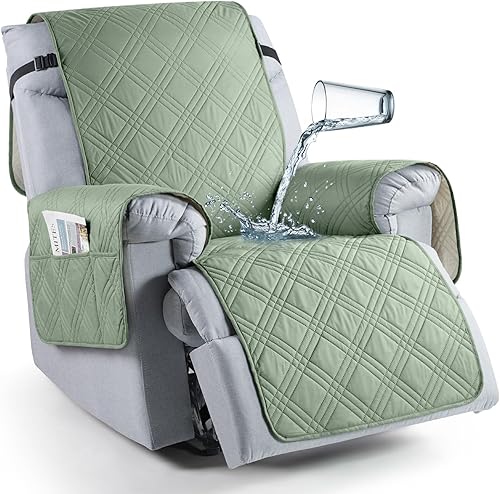 Miniatura 22 de TAOCOCO Funda impermeable para silla reclinable, antideslizante, de gran tamaño, para silla reclinable con bolsillo, funda para silla reclinable