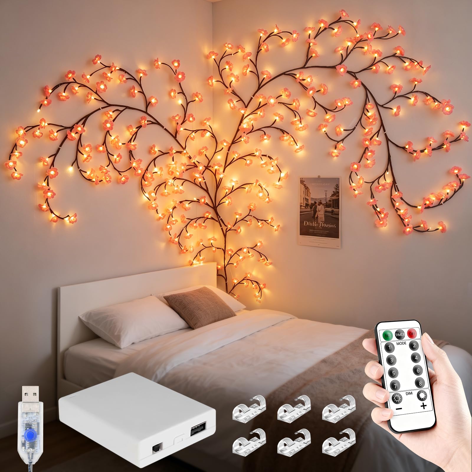 FNHMSL Cherry Enchanted Willow Vine Lights