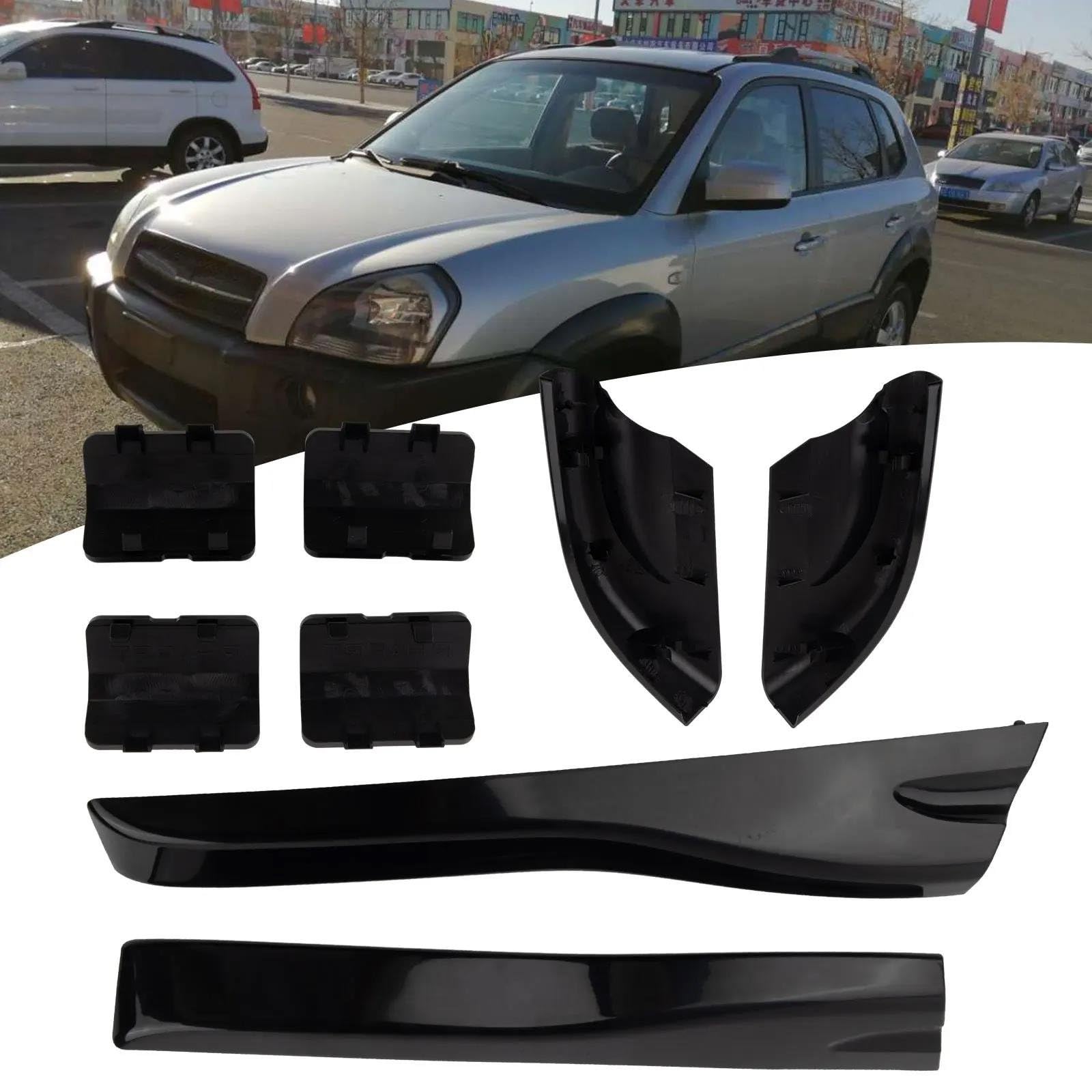 Portapacchi da Tetto 8 Pezzi/Set di Tappi di Protezione per Barre Portatutto in Plastica per Hyundai per Tucson 2004 2005 2006 2007 2008 Barre Portapacchi