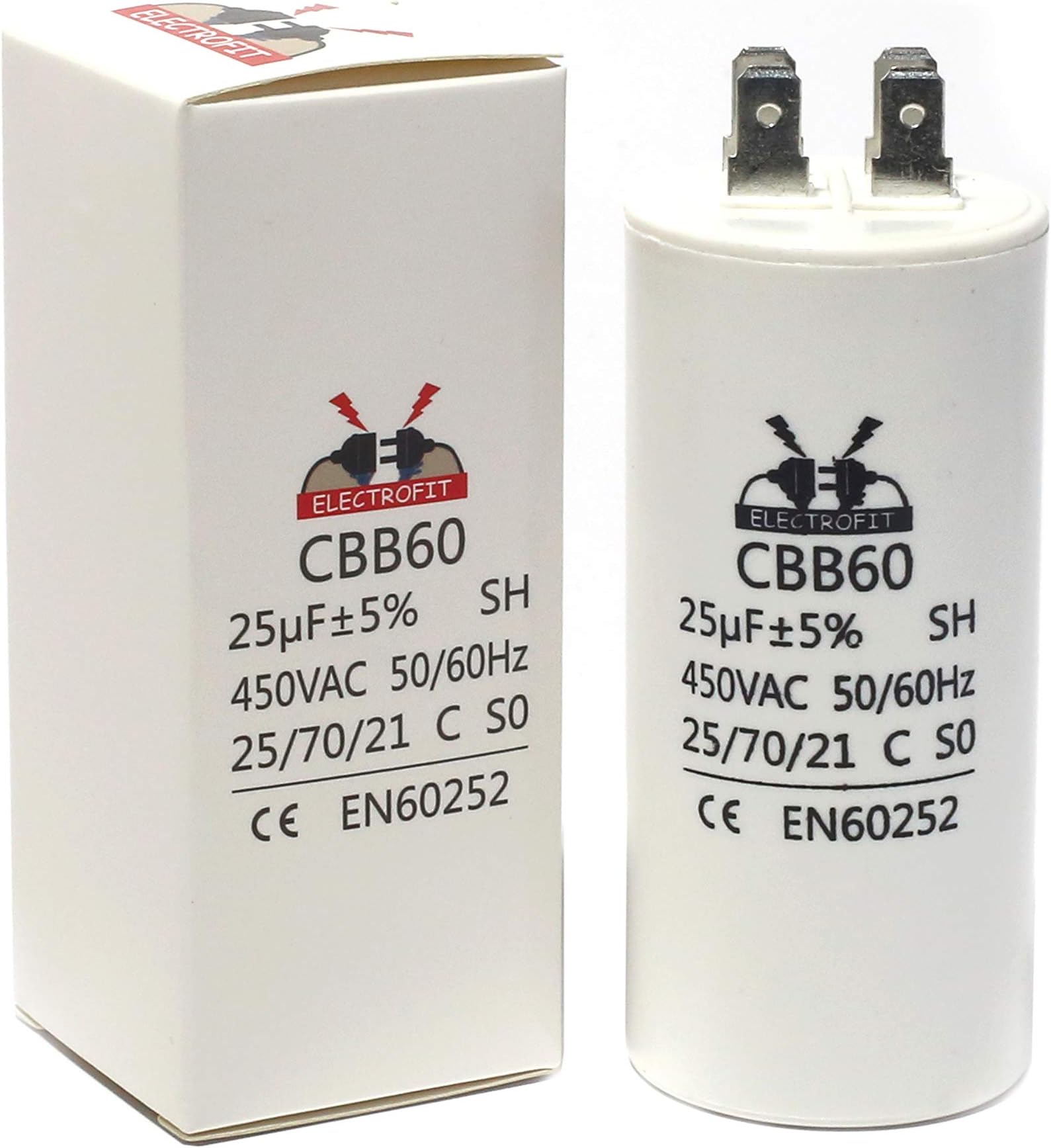 Motor Start Run Capacitor-25 uF/450 V AC CBB60