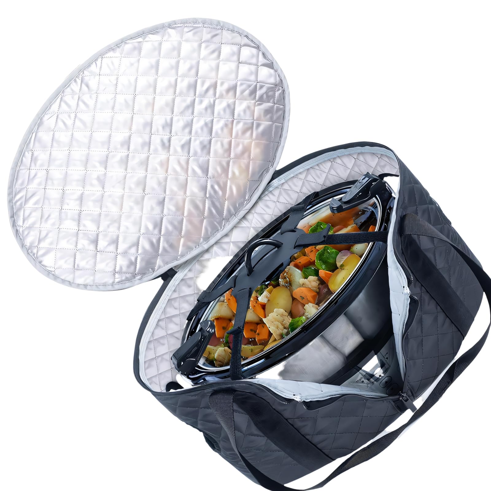Elnwnnkc Spacious Slow Cooker Cover with Insulated Padding and Sturdy Fastening Approach Slow Cooker Planner Bag