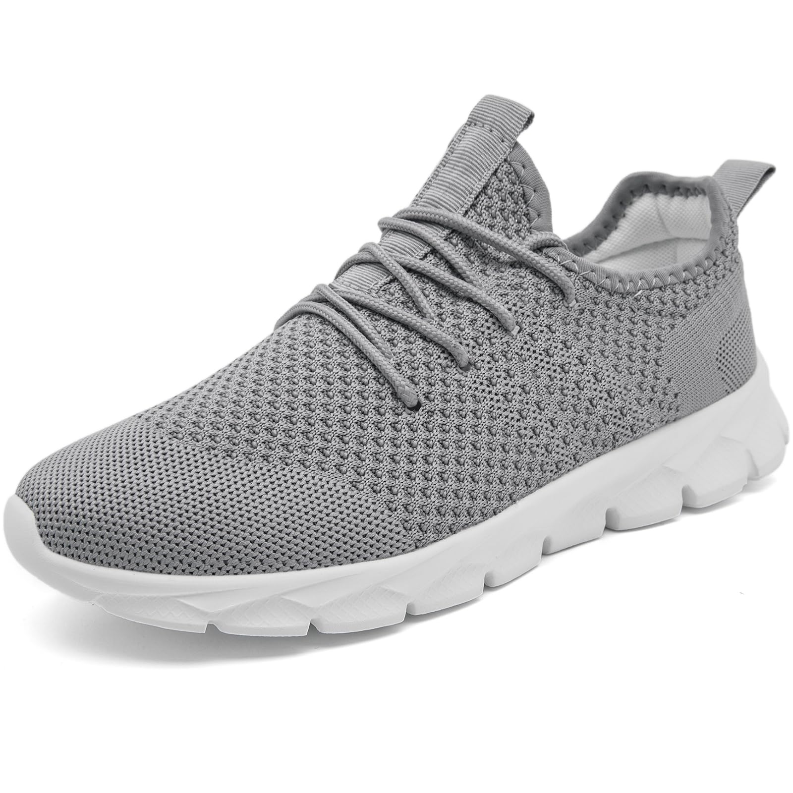 Damyuan Men Running Shoes Slip on Walking Sneaker Tennis Gym Workout Fashion Athletic Lightweight Breathable Sport Jogging Casual Women Shoe,Light Gray Size 15.5 Women/14.5 Men
