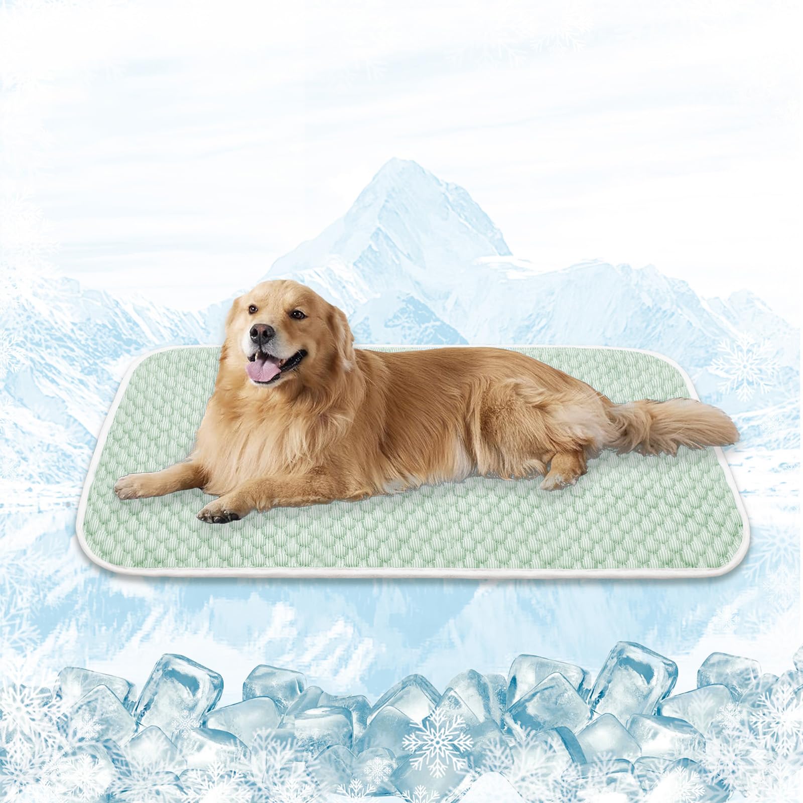 Tapis rafraîchissant animaux à surface à bulles respirante MICROCOSMOS vert