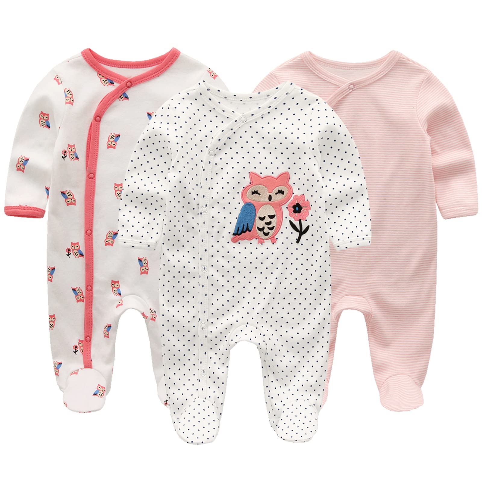 MAMIMAKA Conjunto de ropa para bebé recién nacido de 23 piezas, paquete de 5 mamelucos + 3 pijamas y accesorios para 0-6 meses
