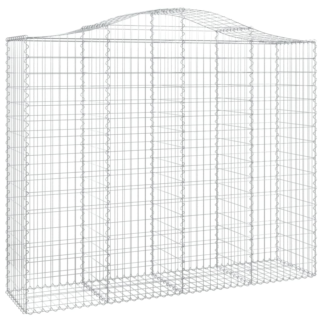 Gaviones con arco alto, 3 unidades, 200 x 50 x 160/180 cm, hierro galvanizado para barreras de jardín y privacidad, cestas de alambre resistentes a la corrosión como protección contra el ruido