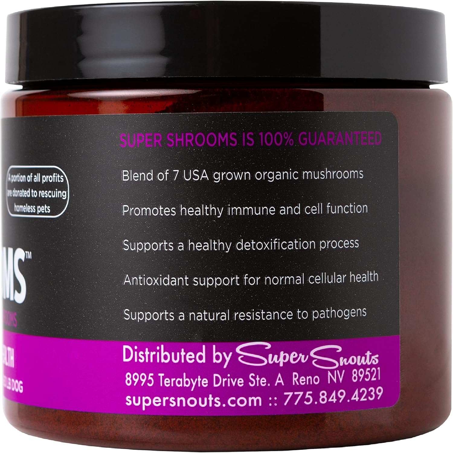 Super Snouts Super Shrooms, Probióticos para Perros y Gatos, Apoyo Inmunológico, Bote de 75 gr.