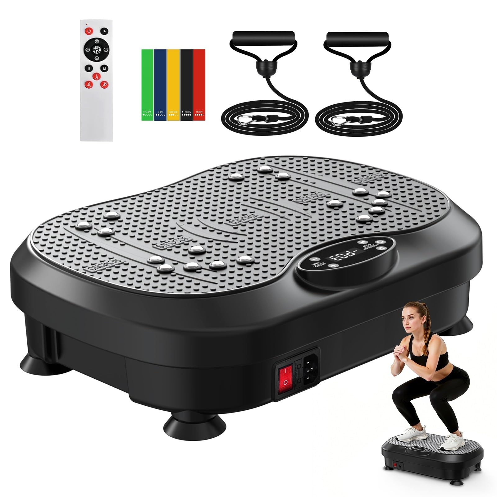 Photo 1 of NISILIN Vibration Plate Exercise Machine for Lymphatic Drainage with 200 Levels, Whole Body Fitness Workout Equipment Stand Shake Board Sport Gym for Weight Loss Fat Burner for Women Men (Black)