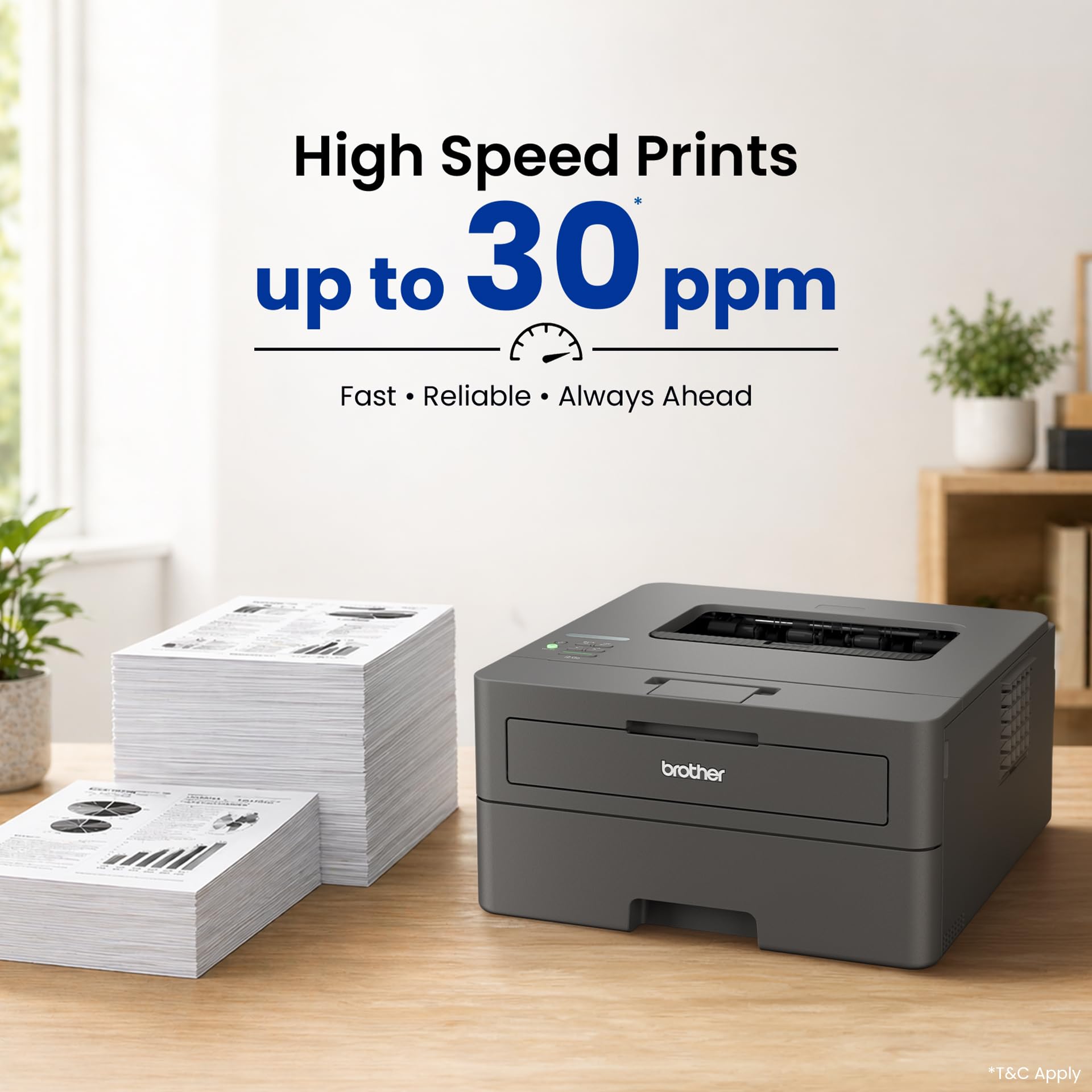 Brother HL-L2440DW (New Launch) Auto Duplex Laser Printer, 30 PPM Print Speed, LCD Display, 64 MB Memory, (WiFi Wireless LAN USB), 250 Sheet Paper Tray, 3000 Pages Inbox Toner, Free Installation — Amazon image 4