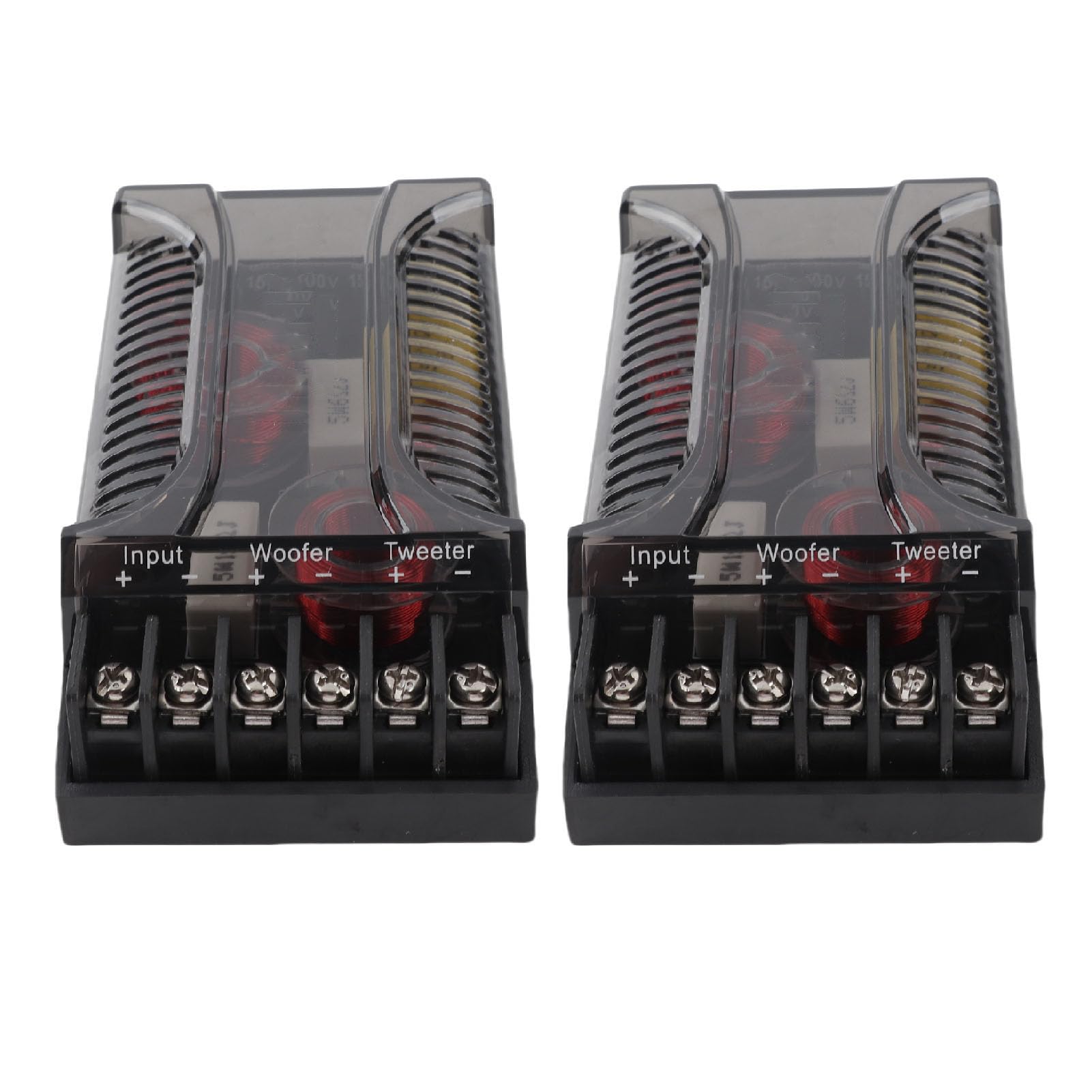 Ejoyous Auto Frequenzweiche 2 Wege, 12V Universal Auto Lautsprecher Frequenzteiler Auto Audio Frequenzweiche, für Richtigen und Klaren Klang zu Gewährleisten