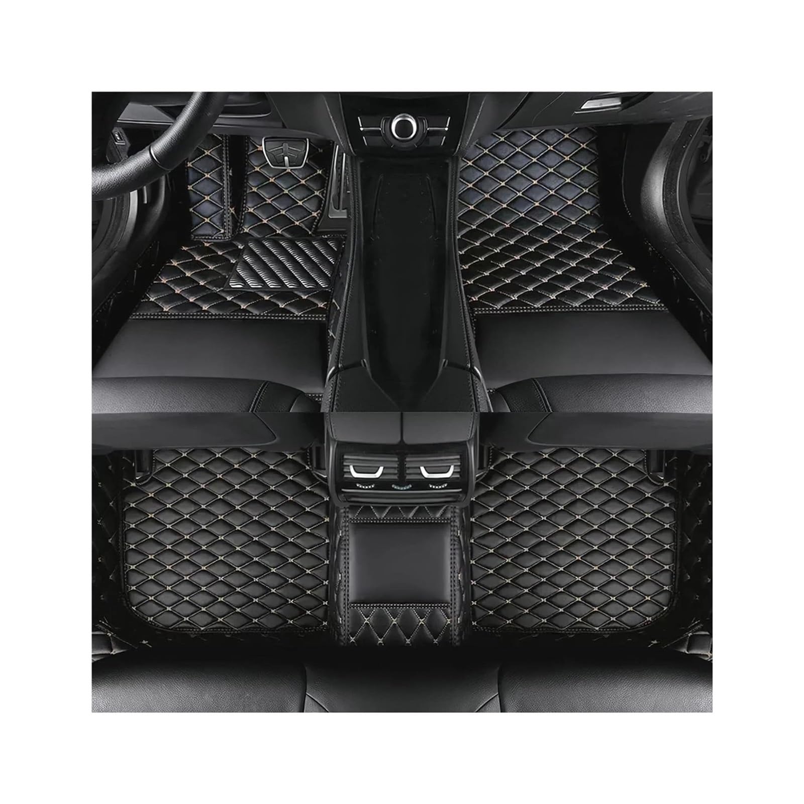 Car Mats For Hyundai For Sonata For DN8 2020 2021 2022 2023 2024 2025 2026 Car Floor Mats Mat Accessories Interior(Black Gold)