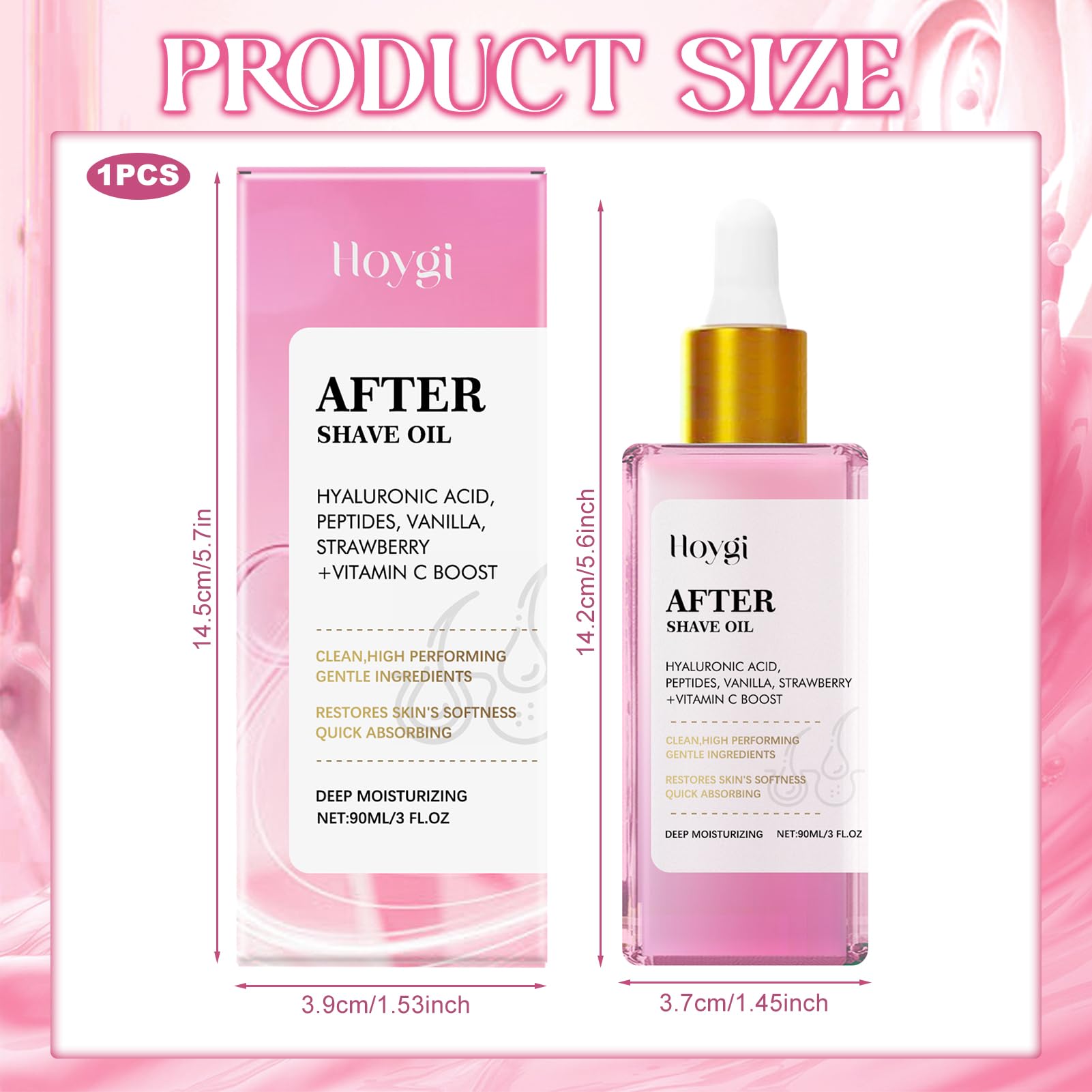After Shave Oil,Fresa Después de un Aceite de Afeitar Mujeres,Aceite After Shave de Fresa y Vainilla para Mujeres,Aceite After Shave Women Calmante e Hidratante,Perfecto para Piel Sensible