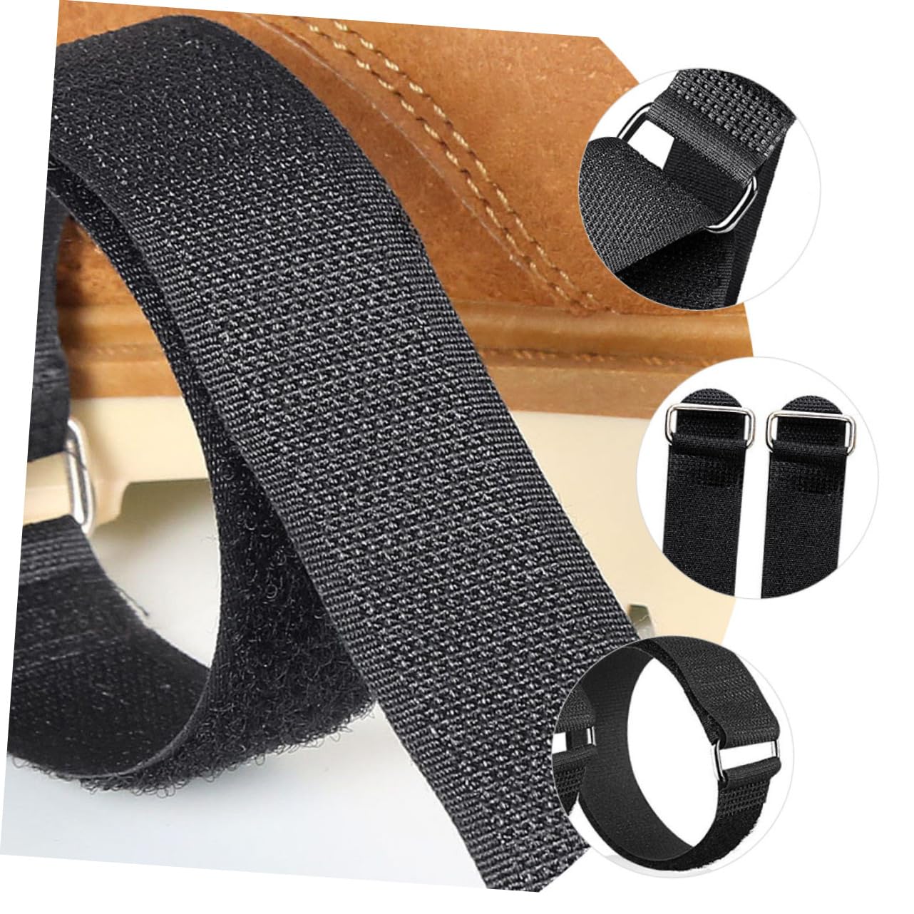 Set 4 Paia Antiscivolo in Nylon e Metallo, Cinturini Regolabili Chiusura a Strappo per Scarpe Casual da Trekking, Design Leggero e Portatile per Escursionismo