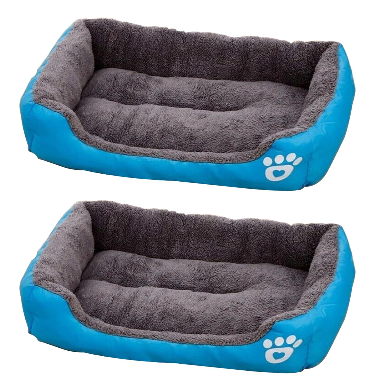 Kuber Industries Dog & Cat Bed|Super Soft Plush Top Pet Bed|Oxford Cloth Polyester Filling|Machine Washable Dog Bed|Rectangular Cat Bed with Rise-Edge Pillow|QY036B-L|Sky Blue (Pack of 2) (B0CVHBKL67) Amazon Price History, Amazon Price Tracker
