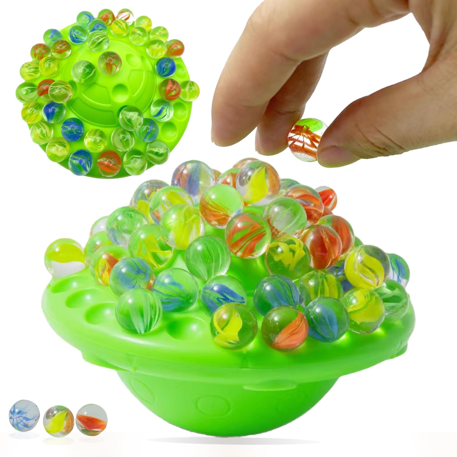 YOYODOGS Marble Balancing Game for Kids and Adults&Wobble Balance Game-60 Colorful Marble Runs with Built-in Storage Base-1-4 Players