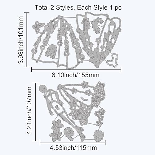 Miniatura 6 de GLOBLELAND Plantilla de estampado de mujer de moda para mujer, de acero al carbono, troquelada, flor troquelada, para álbumes de recortes, tarjetas