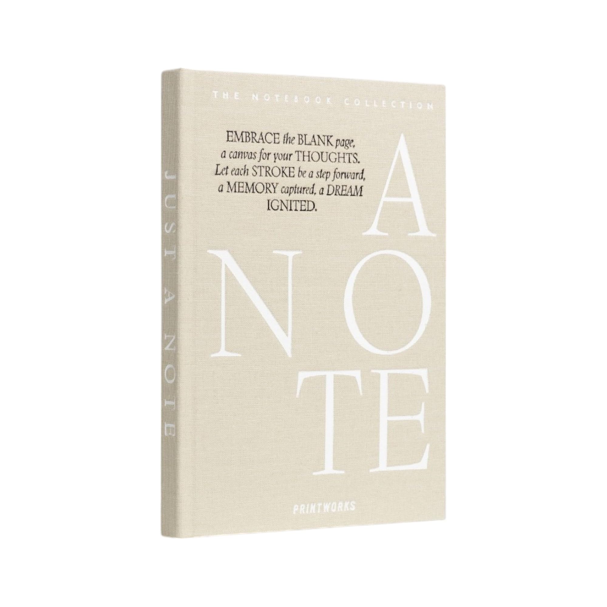 PrintWorks Notebook, Just a Note, Beige – A lined journal notebook designed as a canvas for your thoughts and memories, perfect for daily writing,
