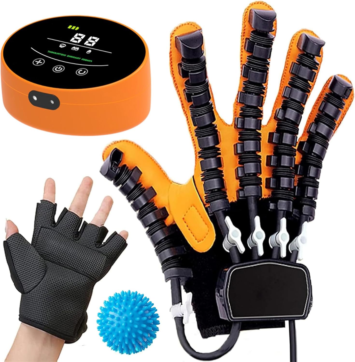 GAOXIAO Rehab Hand Exerciser Aids Robotic Arm Glove, Rehabilitation Exercise Equipment for Patient with Cerebral Palsy or Arthritis Stroke Hemiplegia, Hand Strength Exercise B Right S