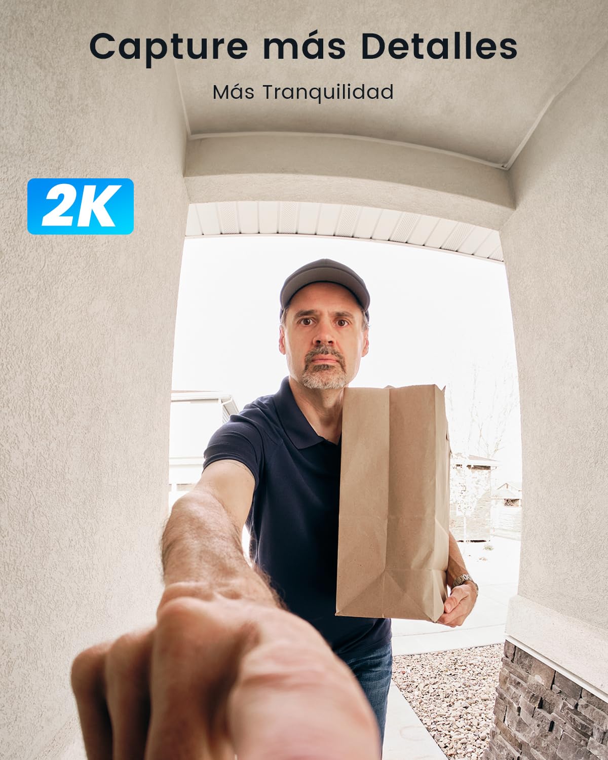 ieGeek Timbre Inalámbrico Exterior Impermeable con Cámara 2K, Videoportero WiFi con IP66 Resistente al Agua, Detección Humana, Audio Bidireccional, Visión Nocturna, Sin Suscripción, 2,4 G WiFi, Gris