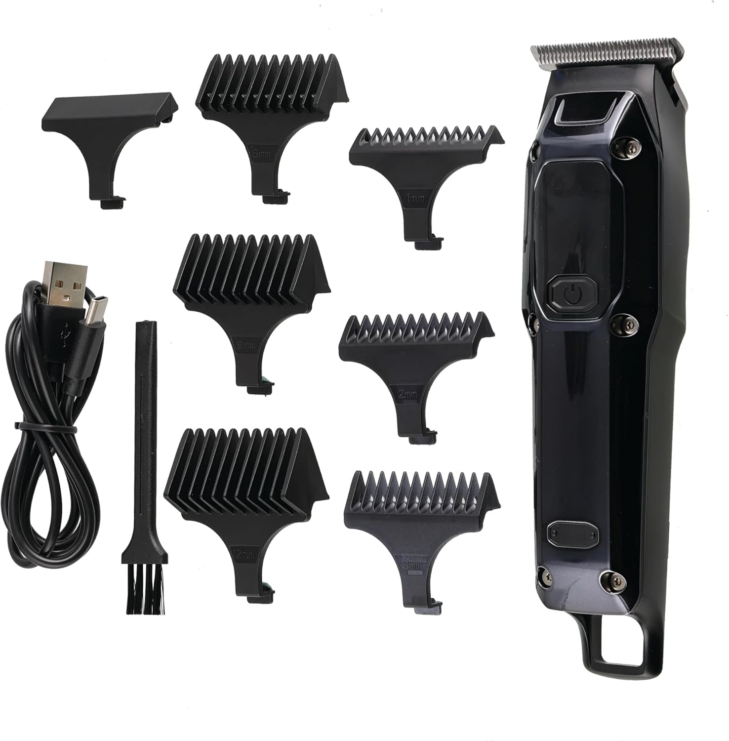 Barbasol T-Blade Trimmer, Rechargeable Hair and Beard Trimmer for Men, Dual Speed Hair Trimmer with 6 Clipper Guide Combs, LED Display, Clipper Oil, Brush, & Travel Bag