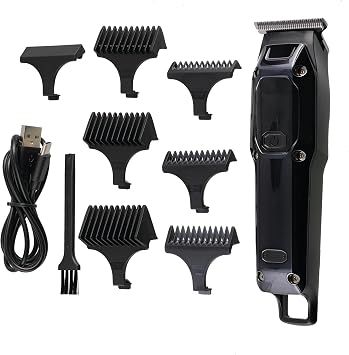 Barbasol T-Blade Trimmer, Rechargeable Hair and Beard Trimmer for Men, Dual Speed Hair Trimmer with 6 Clipper Guide Combs, LED Display, Clipper Oil, Brush, Travel Bag