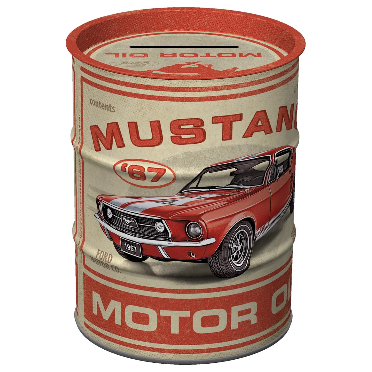 Retro Thermometer Ford Mustang 1967 | Offizielles Lizenzprodukt | 7x28 Cm Metall | Vintage Design - Made In Germany