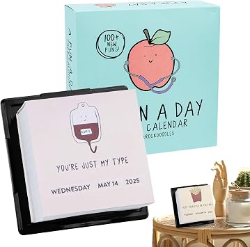 Daily Puns 2025 Desk Calendar, Funny Desk Calendar A Pun A Day Calendar 2025, 12-Month Desk Calendar Decorative Desktop Calendar Daily Humour Calendar for Office, Table, Shelf