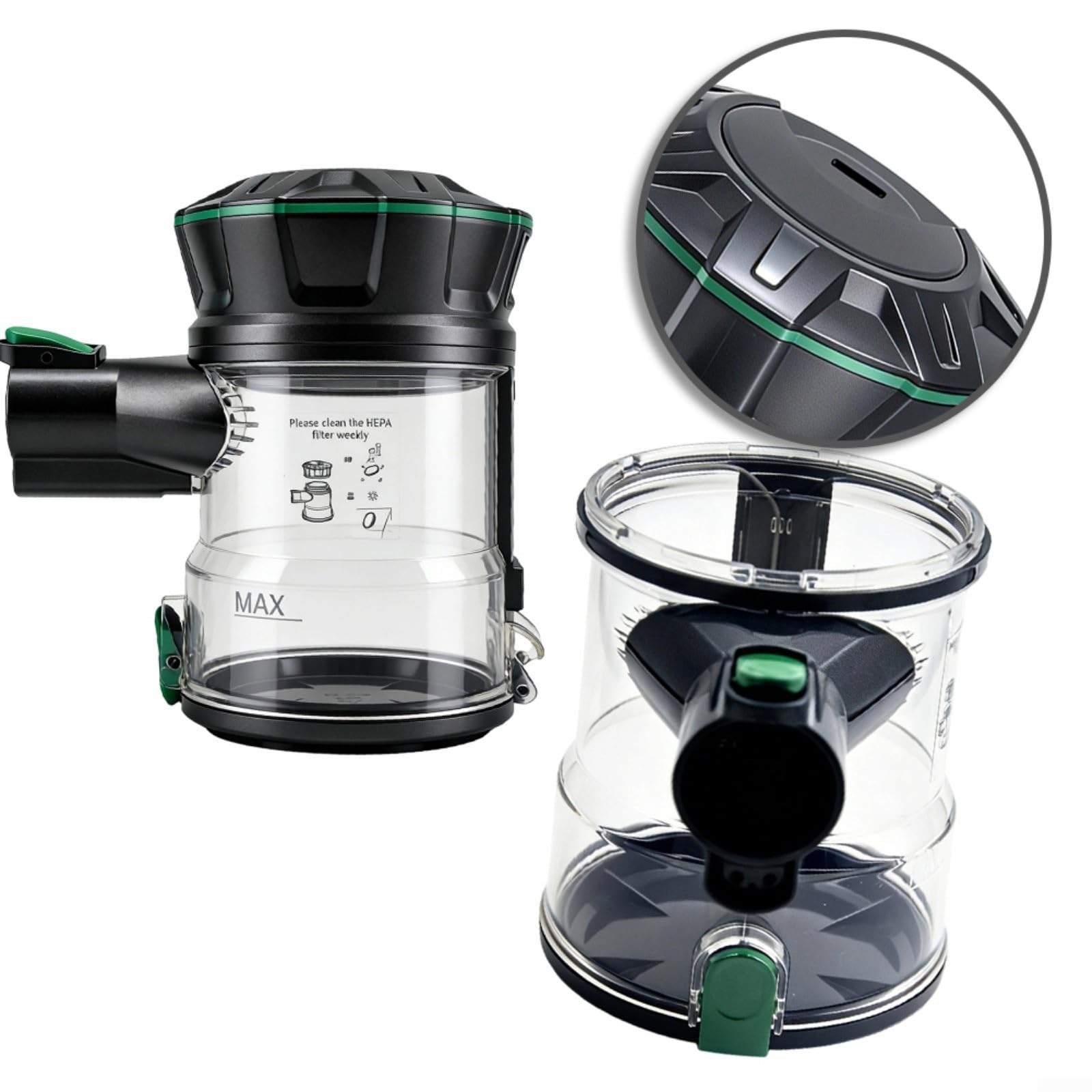 Bidone della polvere lavabile di ricambio per Vactidy per Blitz V8 per aspirapolvere, riutilizzabile per tazza dello sporco con design del filtro, facile da installare (A)