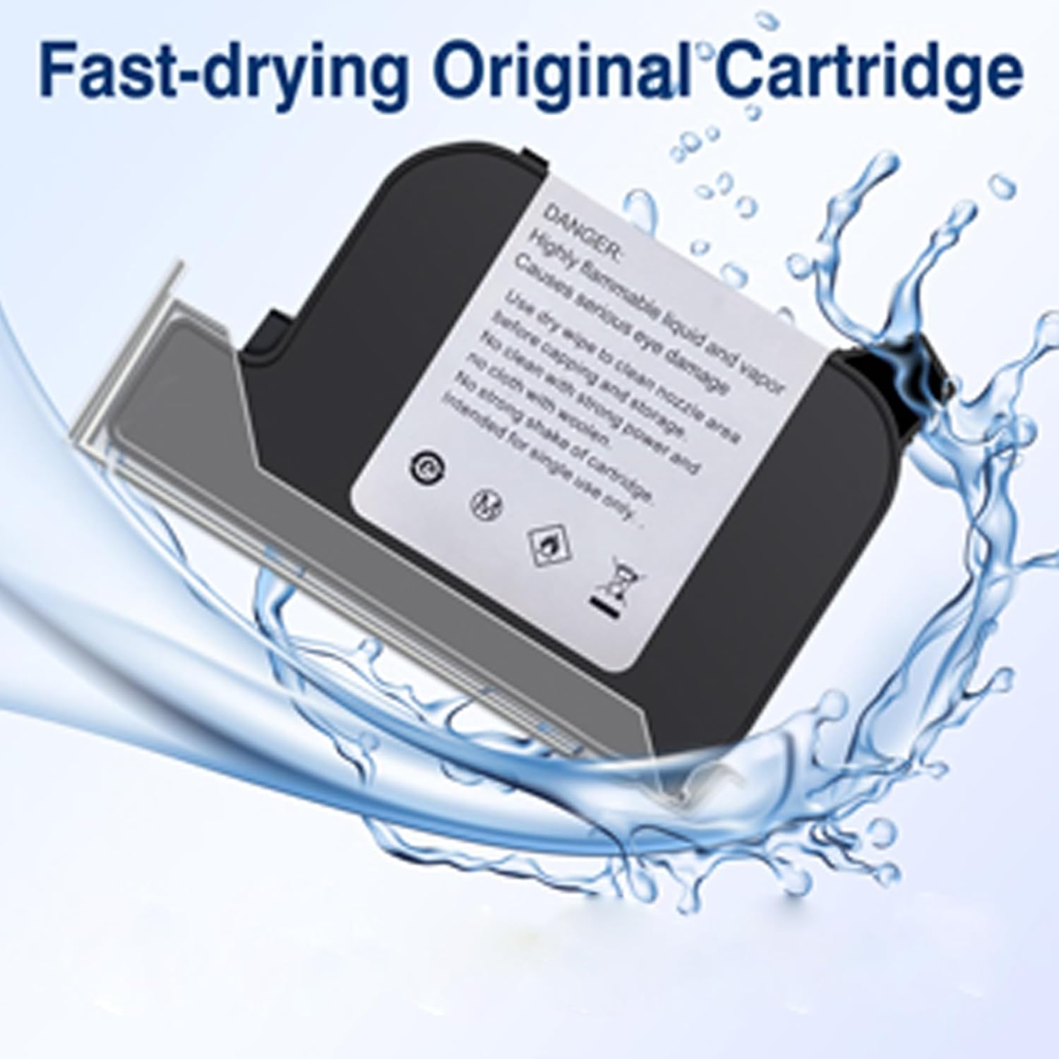 Original Handheld Ink Cartridge for TIJ2590 Inkjet Coding Machine 42ml Black Handheld Printer Ink Cartridge for Various Materials Quick-drying Replacement Handheld Inkjet Printer Ink Cartridge