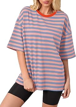 【BAON】[unisex] Hudend Stripe Collar Over Short Sleeve Tee ACCPUR Women Oversized Striped Short Sleeve T-Shirts Color