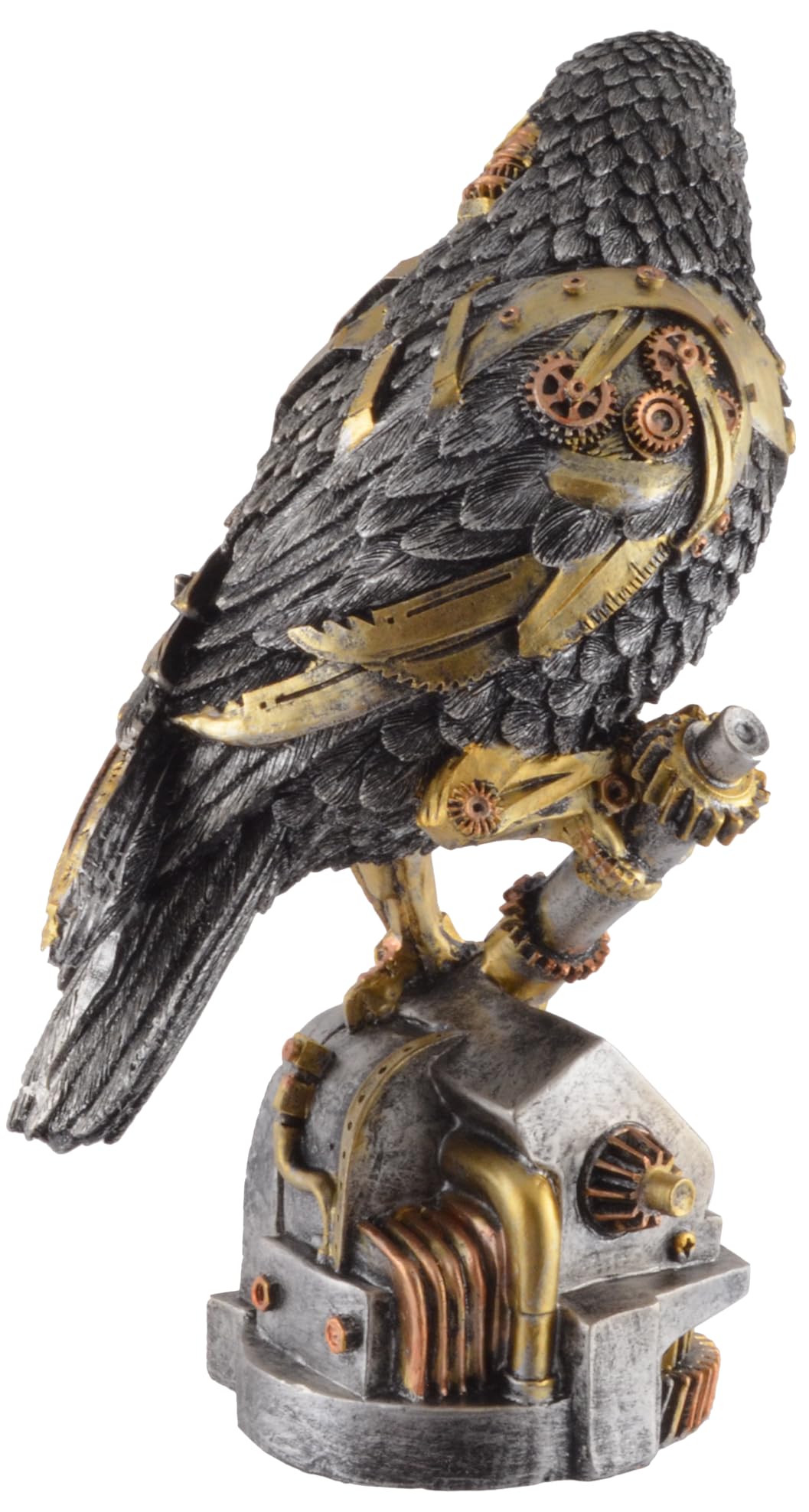 VOGLER Joh. Vogler GmbH Steampunk Steam Raven con varie parti meccaniche, pietra artificiale colorata a mano