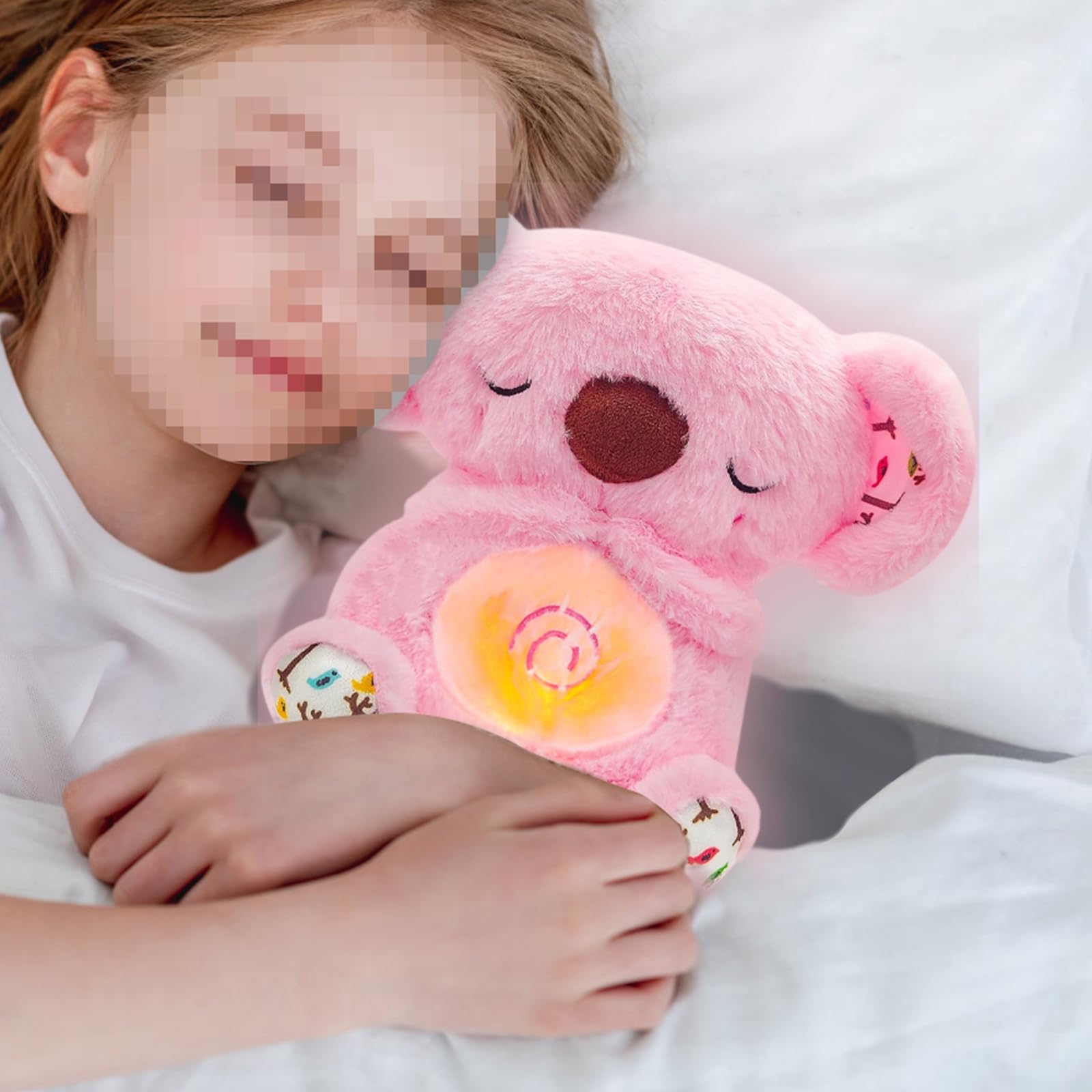Niaetuto Koala Rilassante,Lontra Che Respira,Peluche Che Respira Con 5 Musica,Suoni,Luci e Movimento Respiratorio,Peluche Koala Calmante per Bambini Compagno Di Sonno,Ideale Regalo Neonato