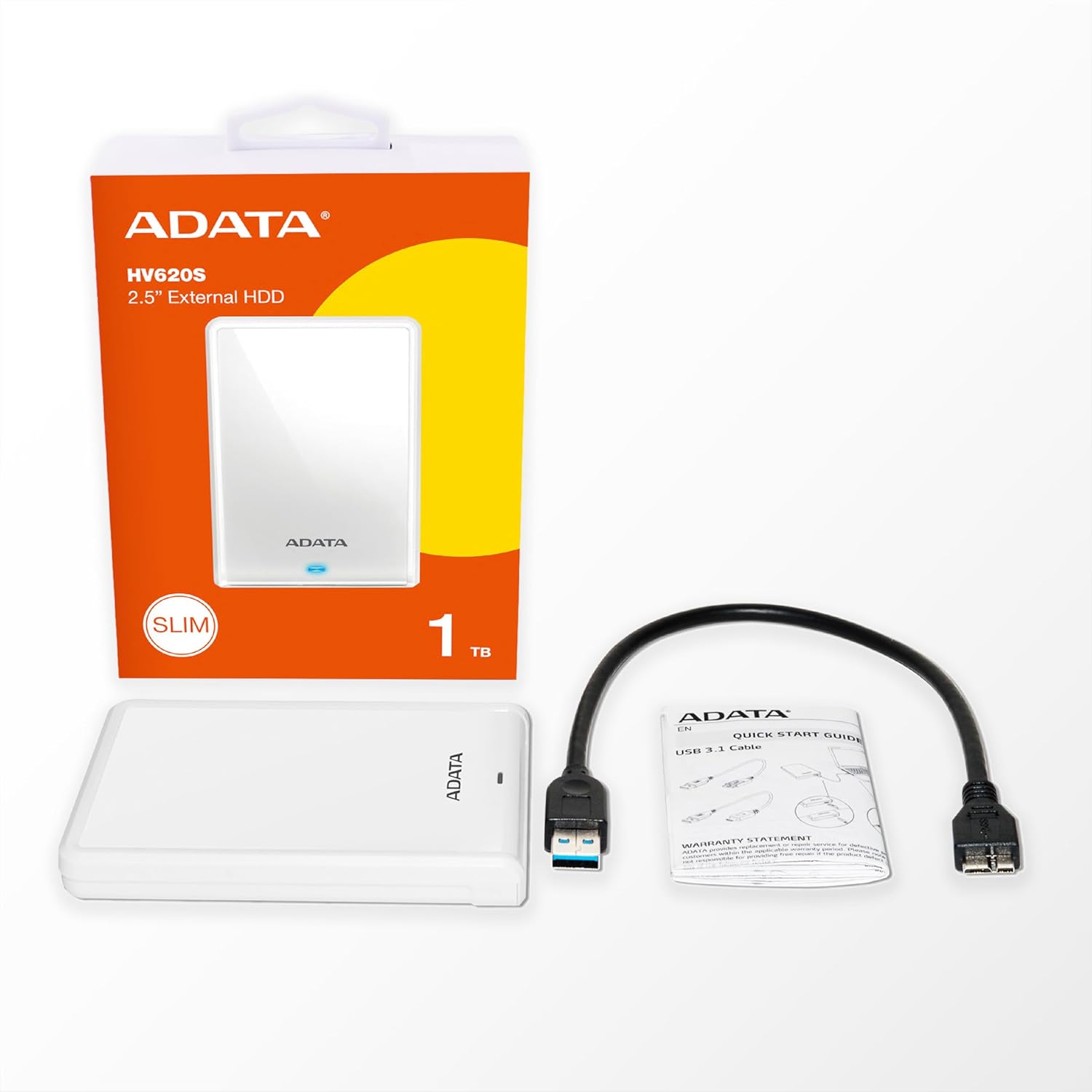ADATA External Hard Drive HV620S 1TB CWH AHV620S-1TU31-CWH-I