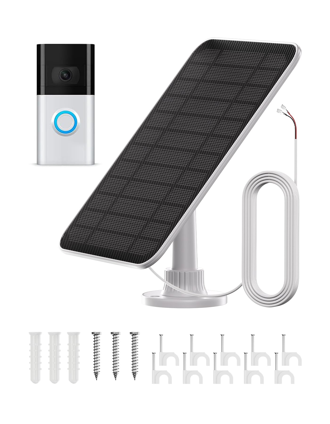 Marre des pannes de batterie ? Panneau solaire 5W pour Ring Doorbell 3 et 4