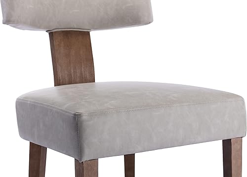 Miniatura 4 de VESCASA Sillas de comedor tapizadas con patas de madera, sillas de comedor acolchadas de piel sintética moderna de mediados de siglo con respaldo