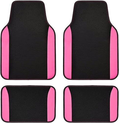 Miniatura 5 de Flying Banner Paquete combinado de fundas de asiento de automóvil, camión, SUV (fundas de asiento + alfombrillas, rosa)
