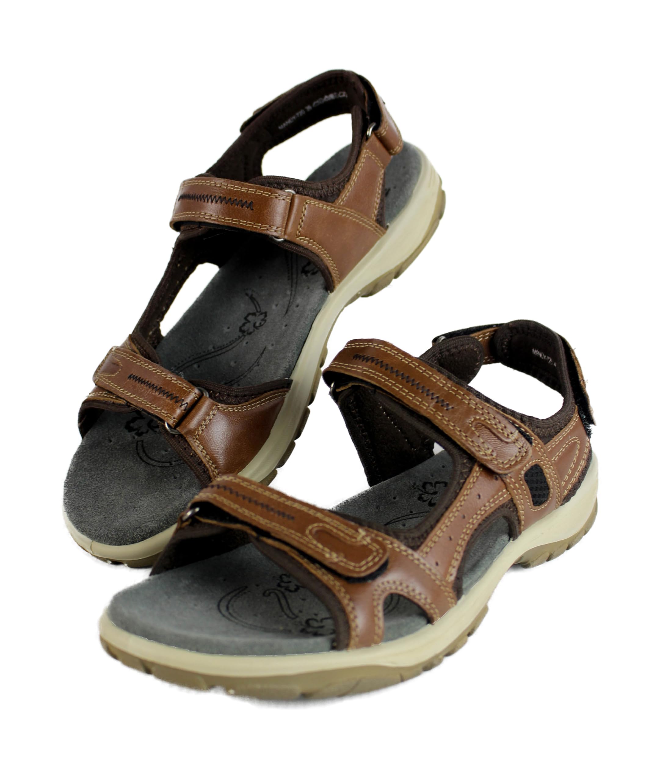 Zerimar Sandales en Cuir Femme - Sandale Randonnée d'Été pour Sport et d'Extérieur - Confortables et Durables