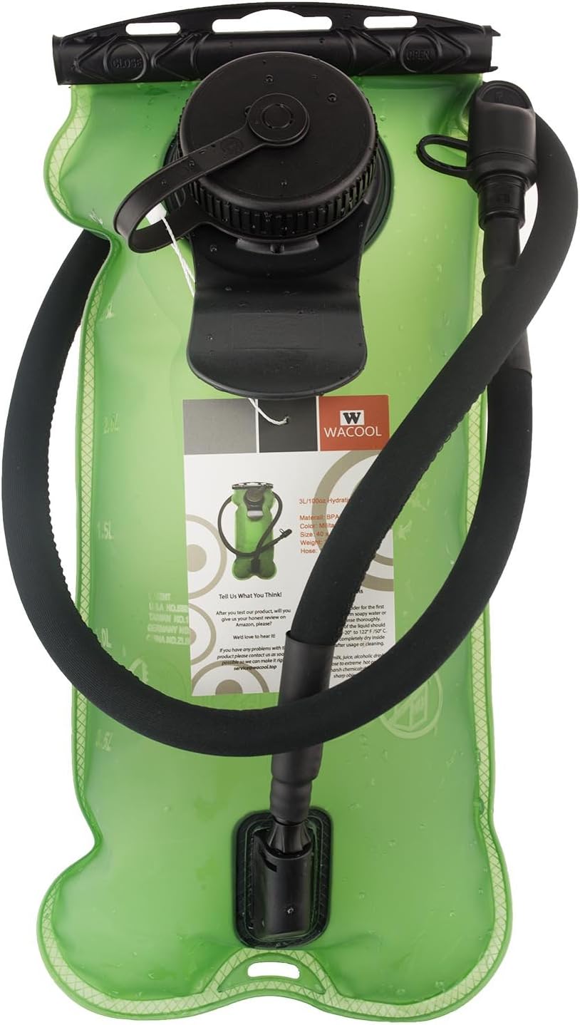 WACOOLWACOOL 3L 3Liter 100oz BPA Free EVA Hydration Pack Bladder, Leak-Proof Water Reservoir