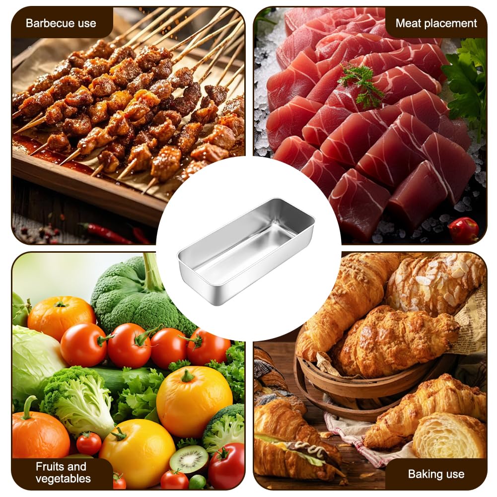 FARYODI Stampo per pane in acciaio inox, 33 cm, rettangolare, per torte, pane e toast, sano e atossico, lavabile in lavastoviglie