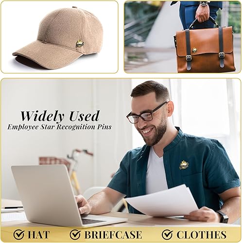 Miniatura 3 de Ceenna 50 pines de solapa para empleados del mes, regalo de agradecimiento de reconocimiento de estrellas a granel, esmalte chapado en oro, regalo