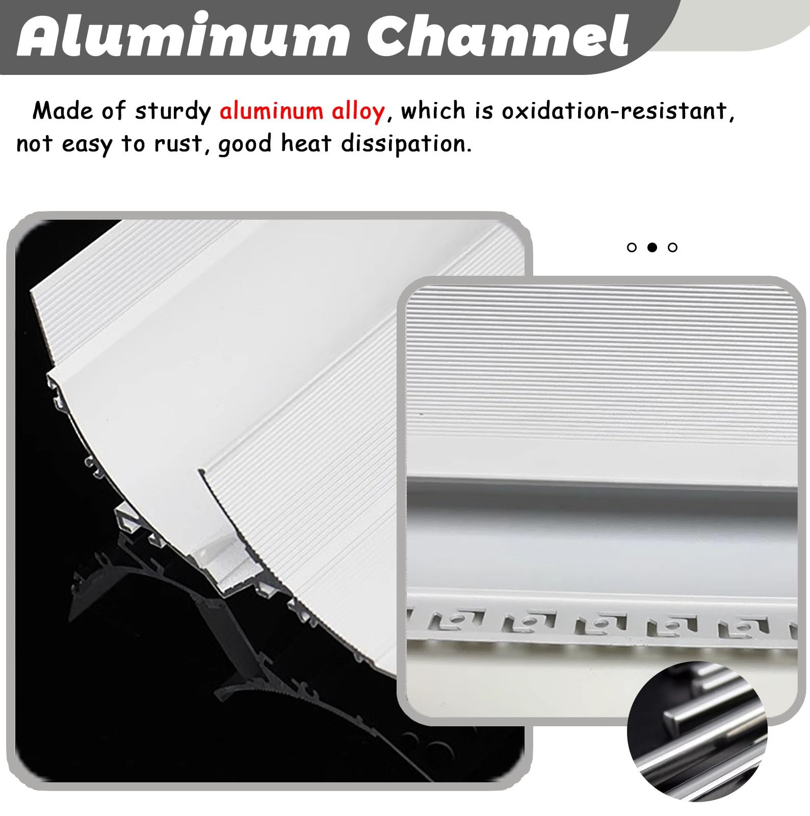Canaleta de iluminación LED para tiras de 15 mm, embellecedor de aluminio para iluminación indirecta, perfil para empotrar en yeso, 1,7 m (5,5 pies) - Realce la decoración de su hogar con una iluminac